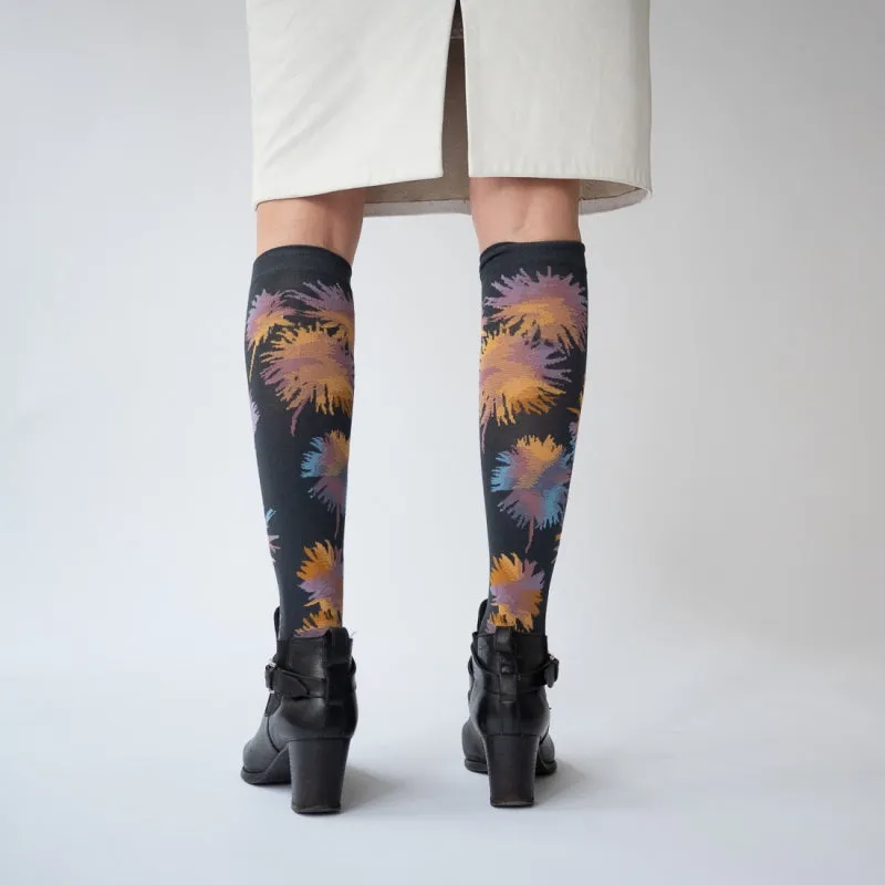 Night Flower Knee Highs
