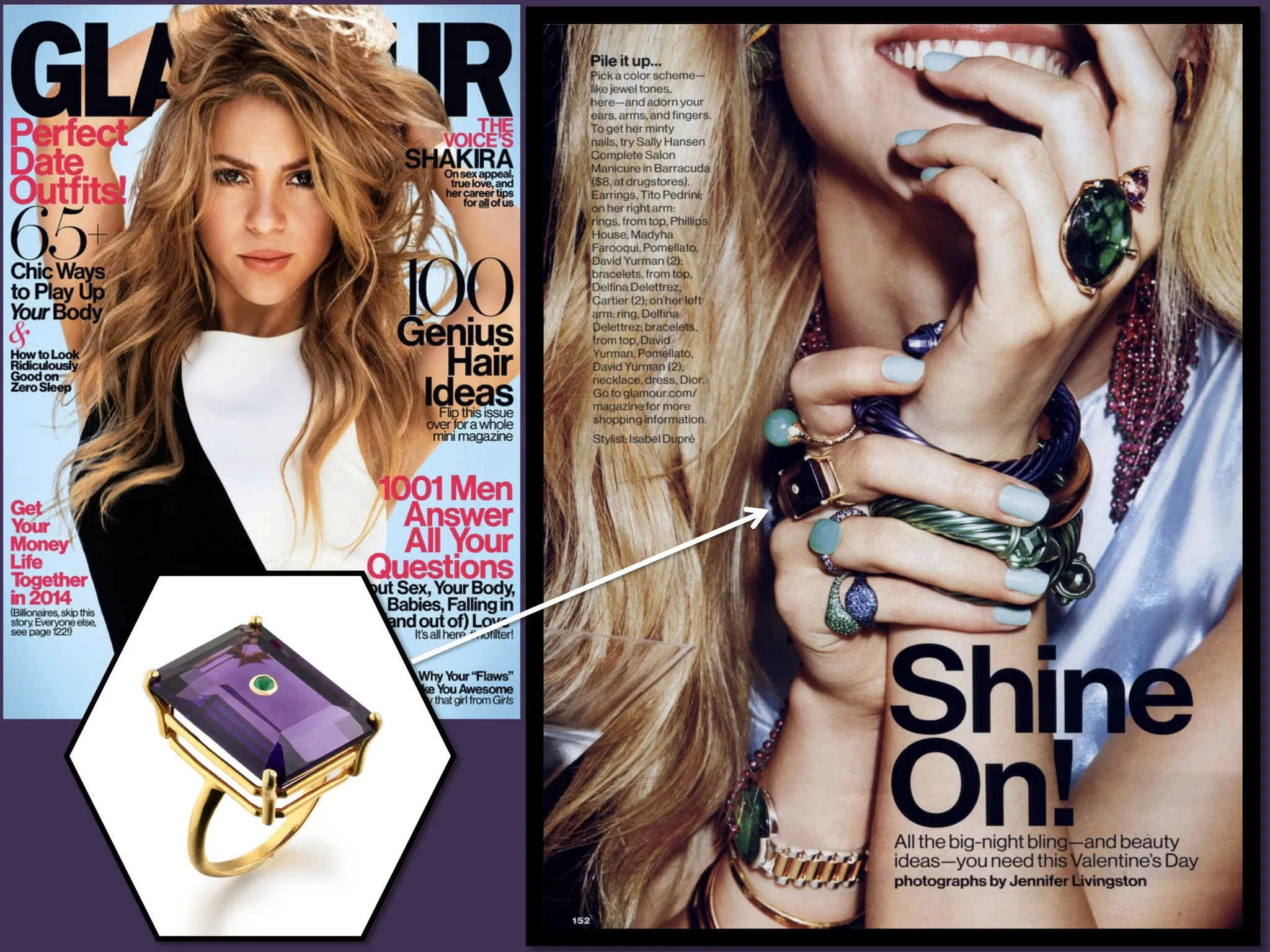 NoLita Cocktail Ring | Amethyst & Emerald