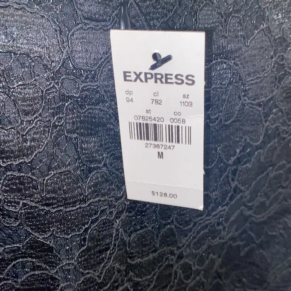 NWT! EXPRESS Lace V-Neck Puff Sleeve Mini Sheath Dress - Size M