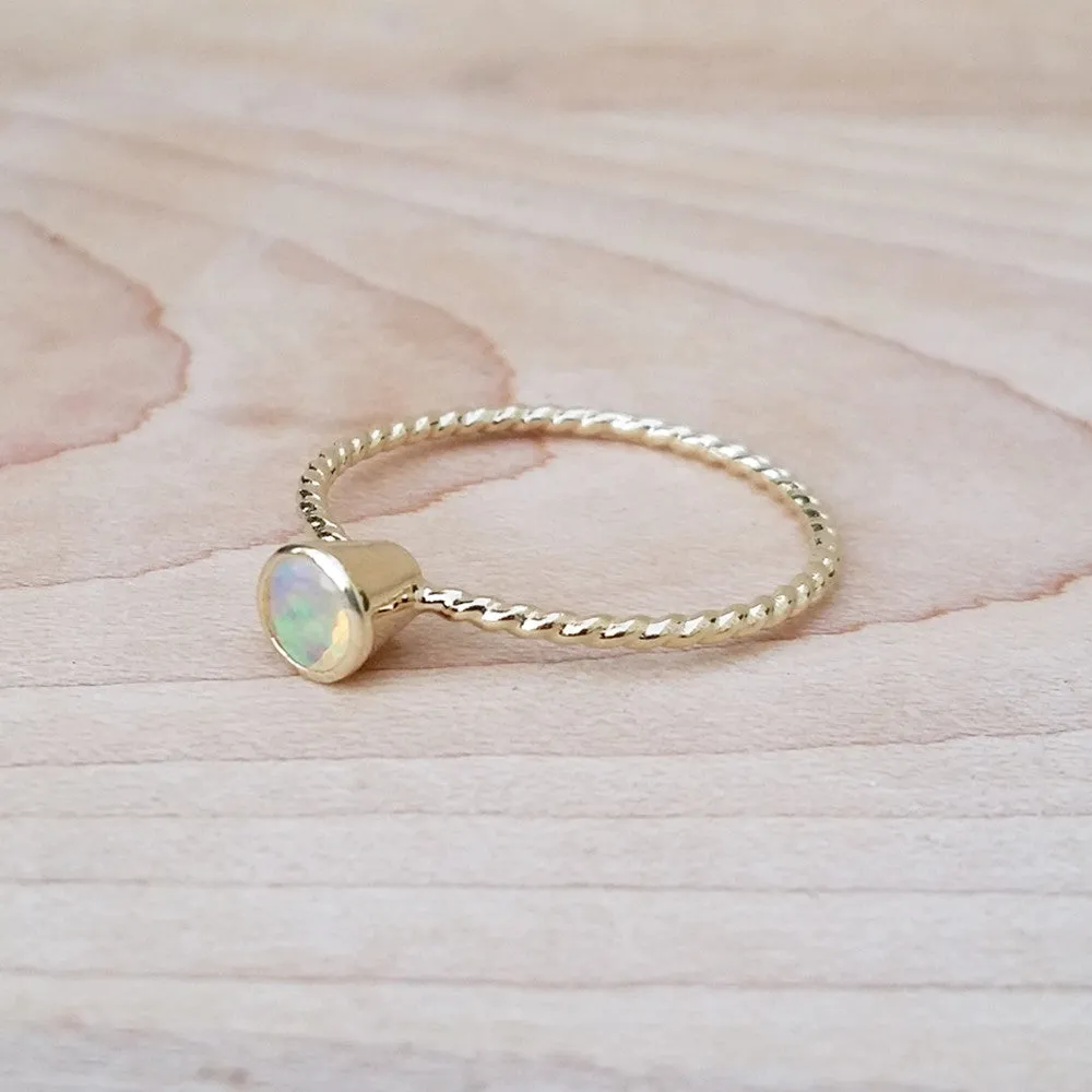 Opal Gold Ring Dainty Cute Rings Handmade