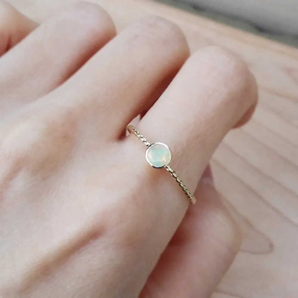 Opal Gold Ring Dainty Cute Rings Handmade
