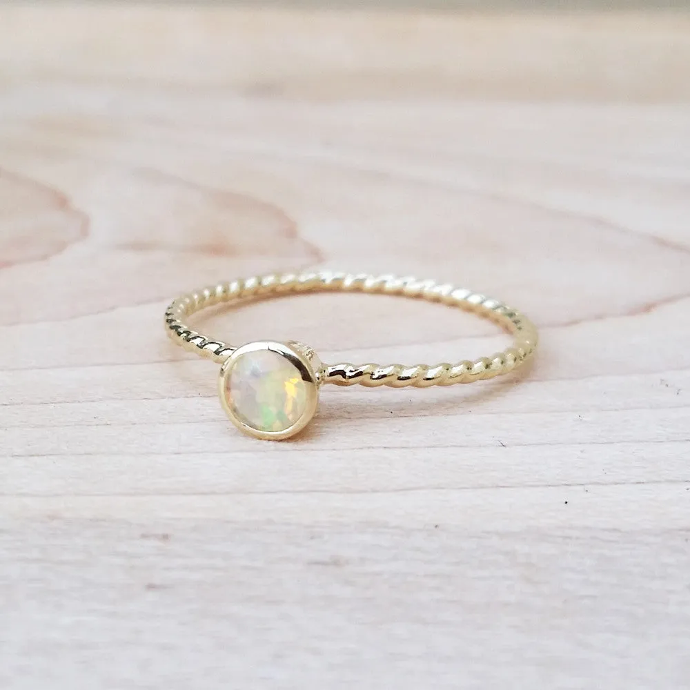 Opal Gold Ring Dainty Cute Rings Handmade