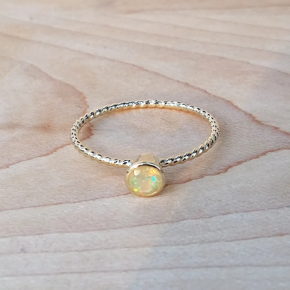 Opal Gold Ring Dainty Cute Rings Handmade