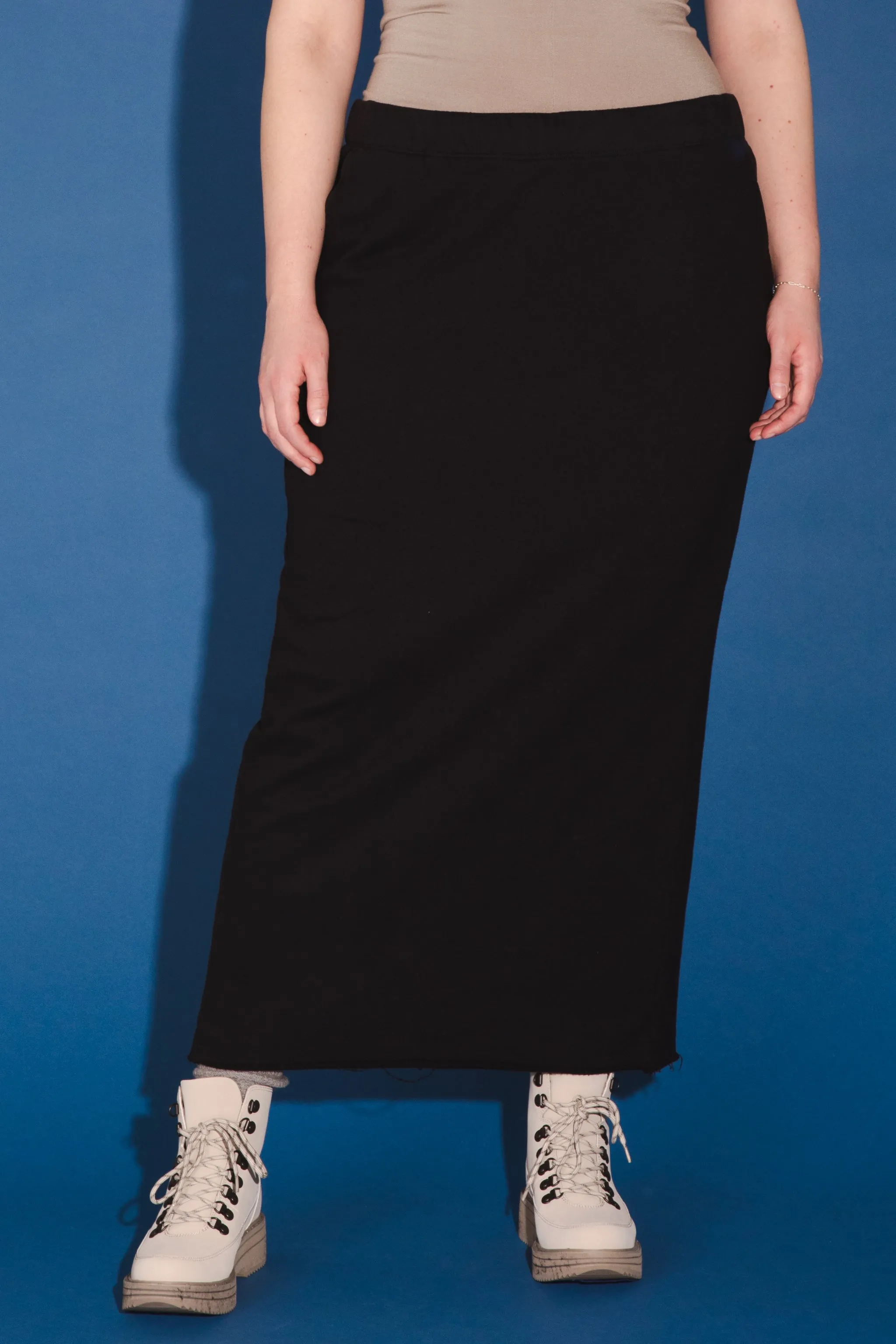 Organic Fleece Sweatskirt in Black