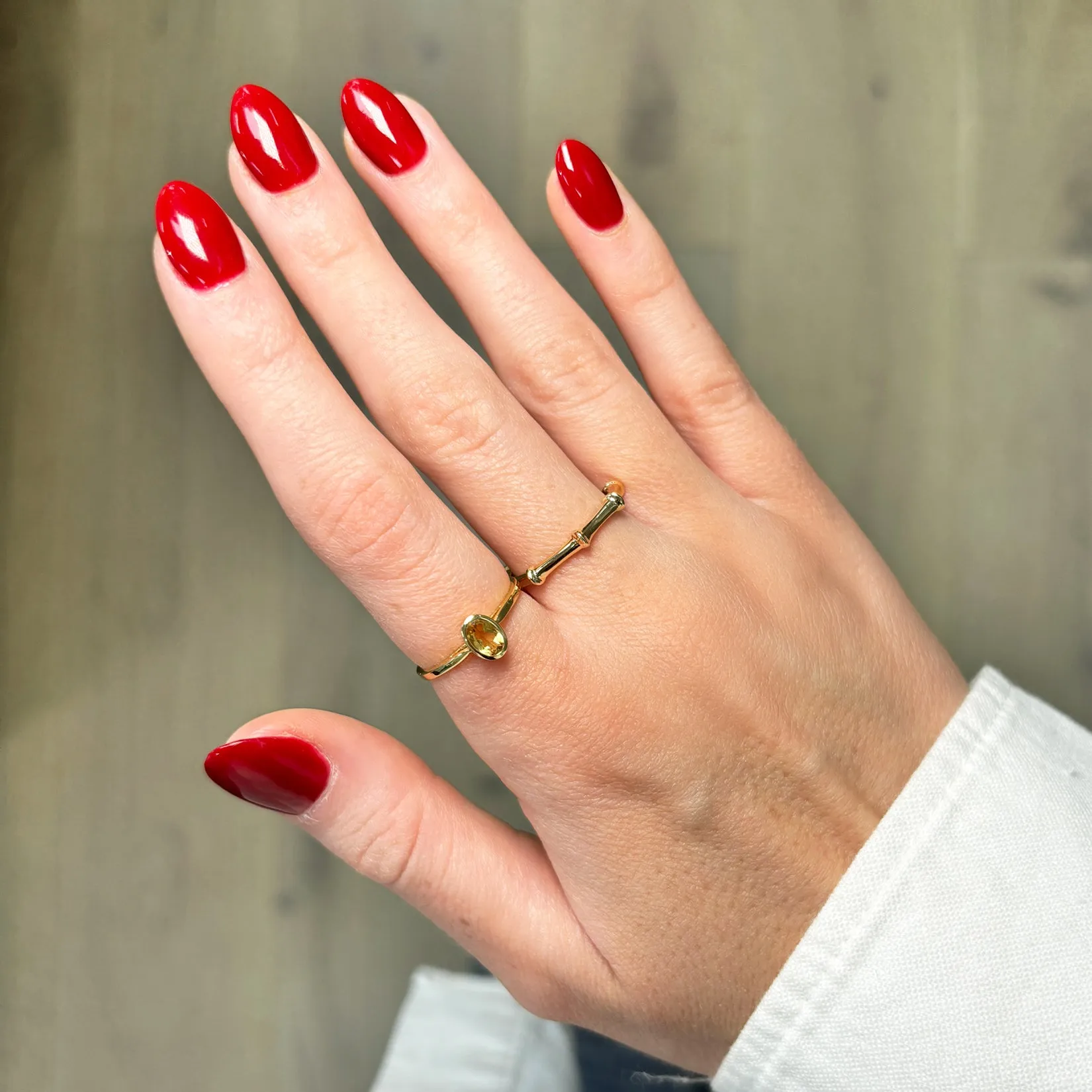 Oval Citrine Bezel Ring