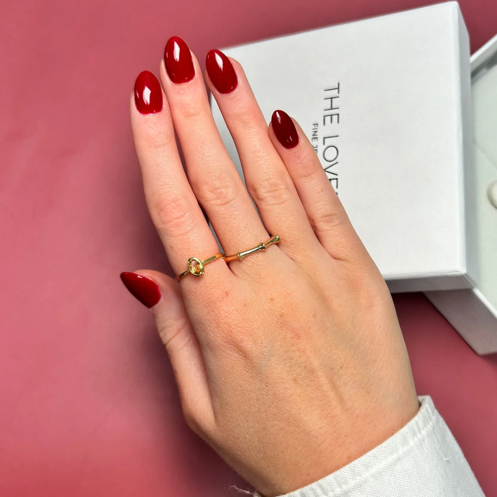 Oval Citrine Bezel Ring