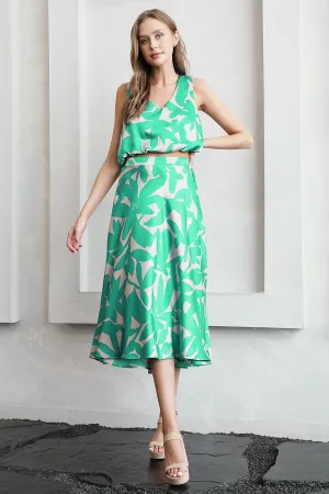 Paloma Satin Midi Swing Skirt