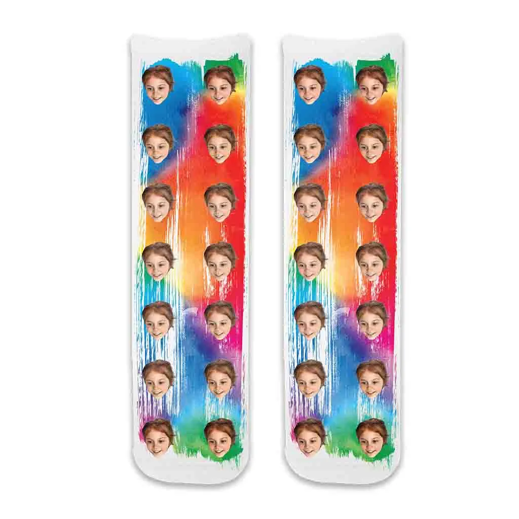 Personalized Face Socks with Photos Printed on Cotton Socks