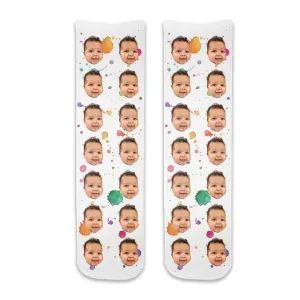 Personalized Face Socks with Photos Printed on Cotton Socks