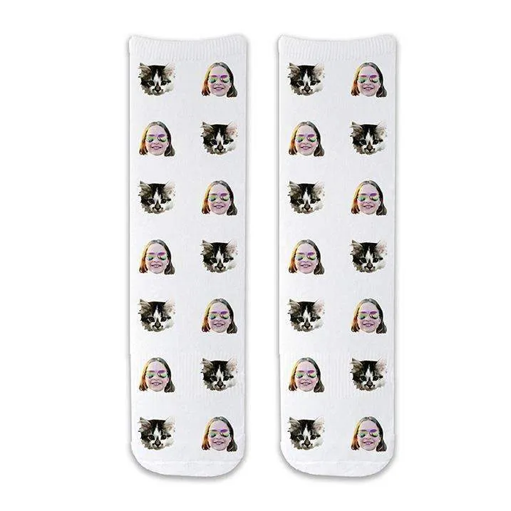 Personalized Face Socks with Photos Printed on Cotton Socks