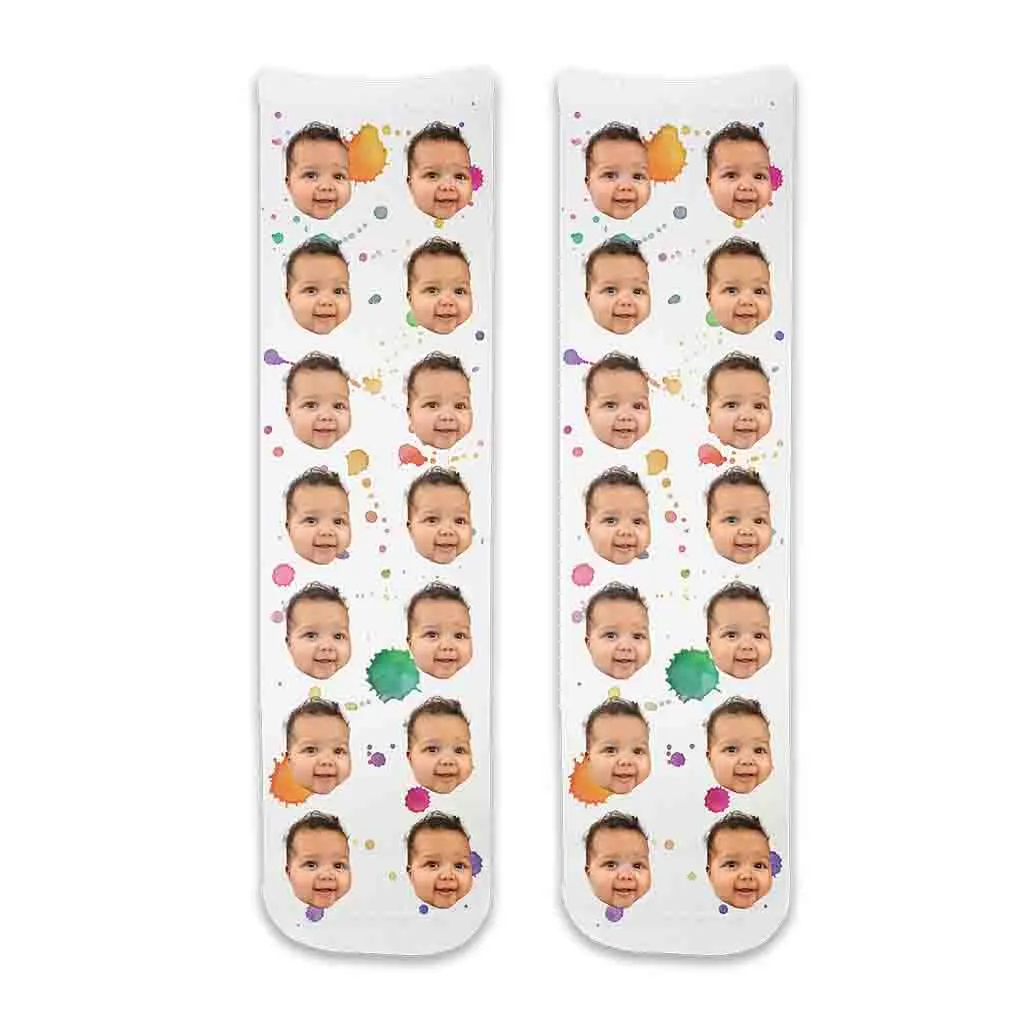 Personalized Face Socks with Photos Printed on Cotton Socks