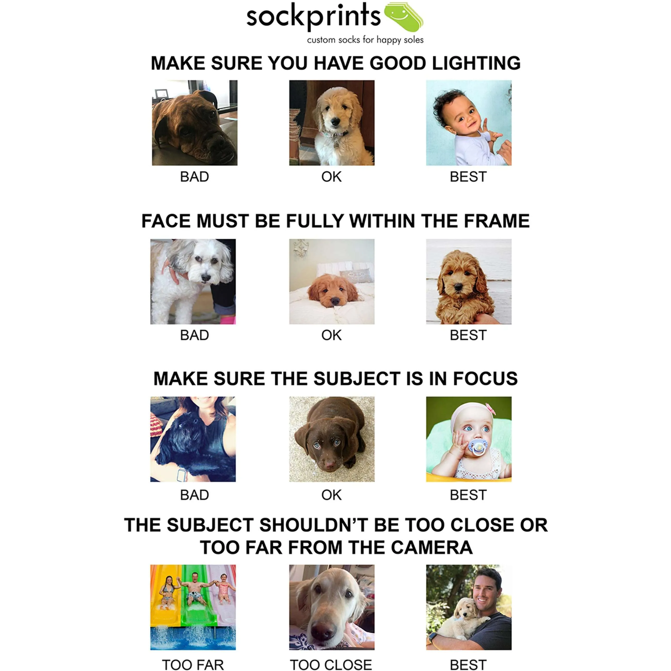 Personalized Face Socks with Photos Printed on Cotton Socks
