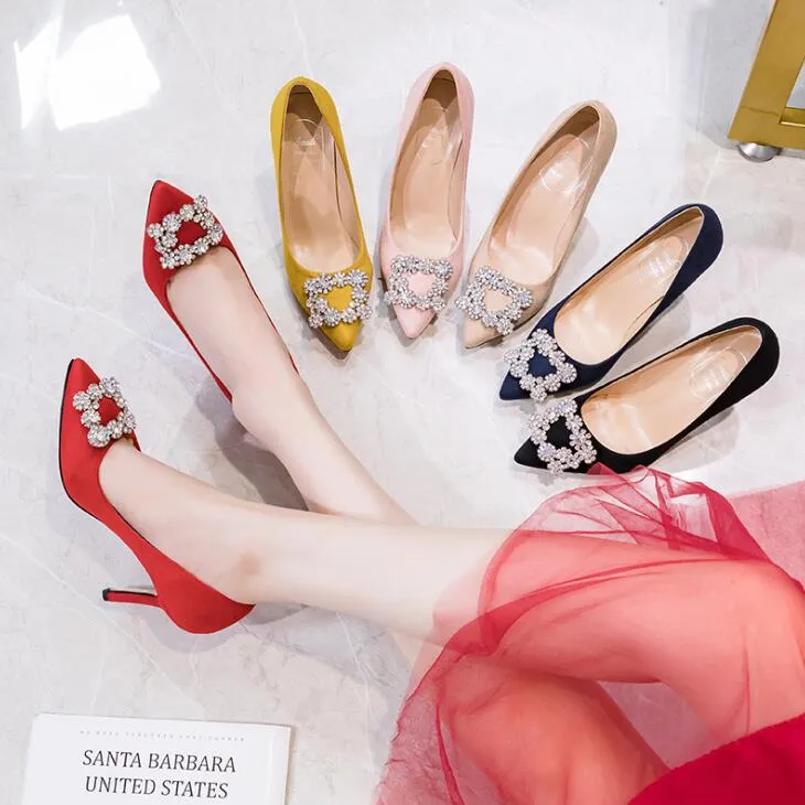 Petite Size Rhinestone Buckle Pump Shoes ANLE16