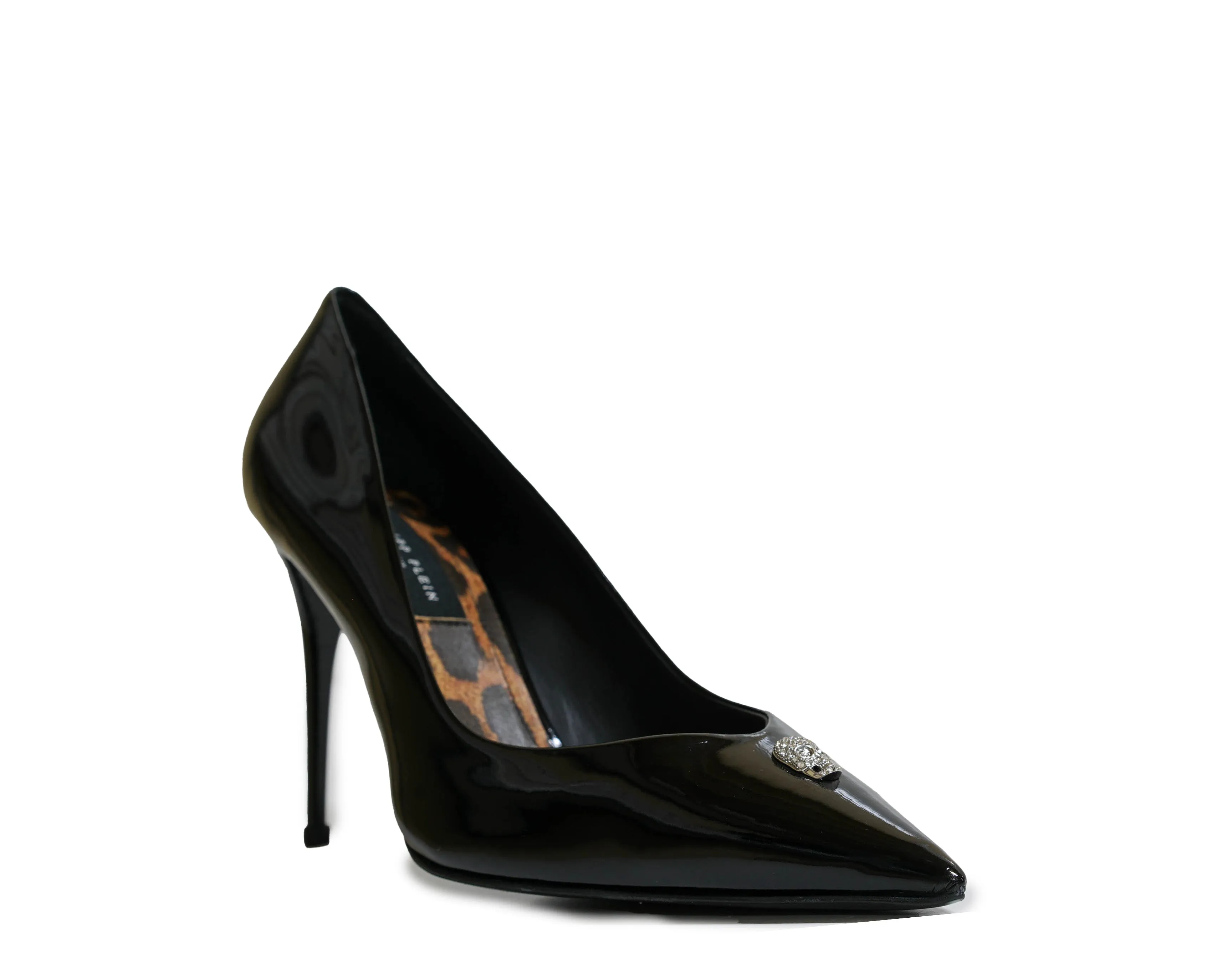 Philipp Plein Women's Black Patent Skull Pump 900 90