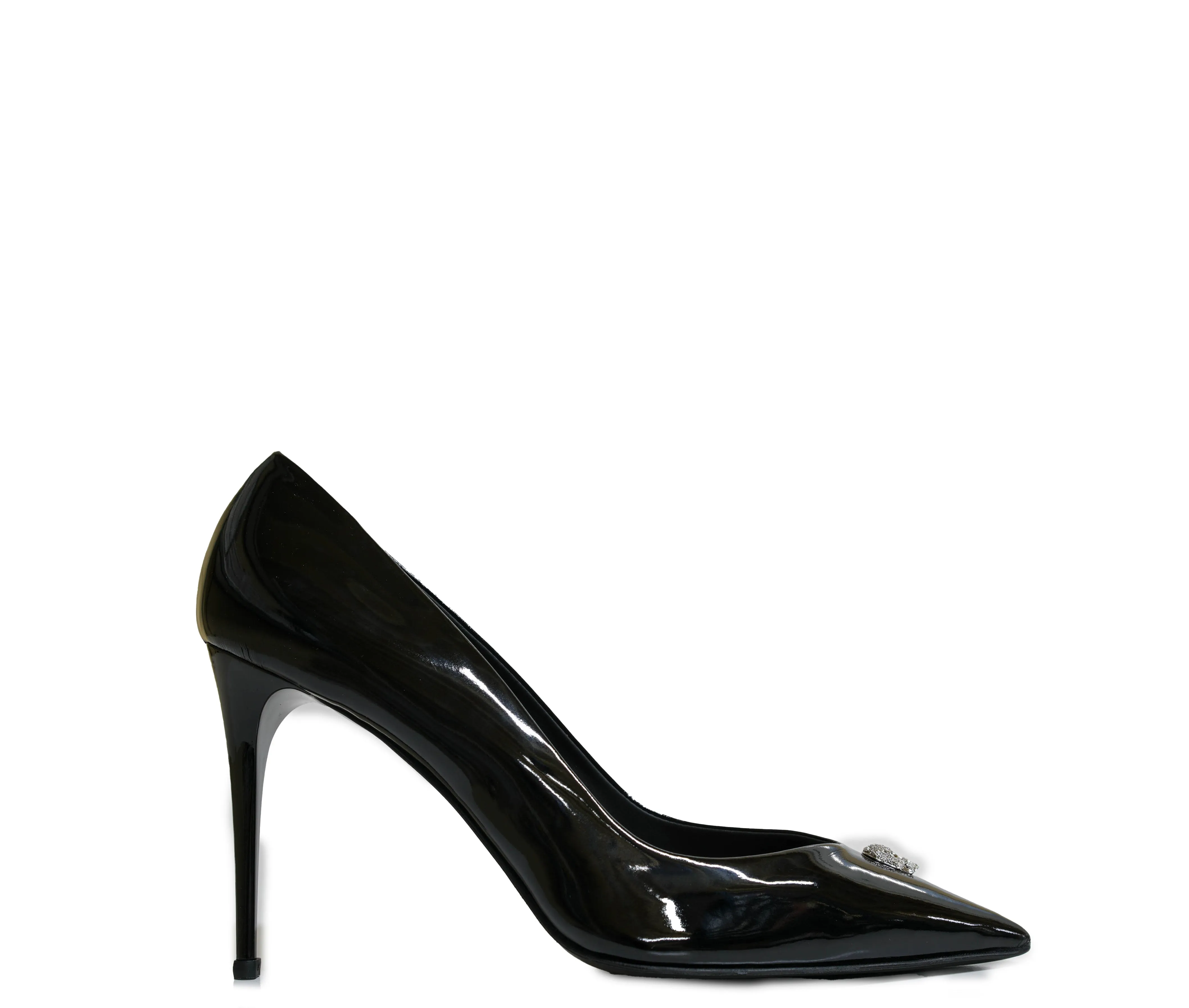 Philipp Plein Women's Black Patent Skull Pump 900 90