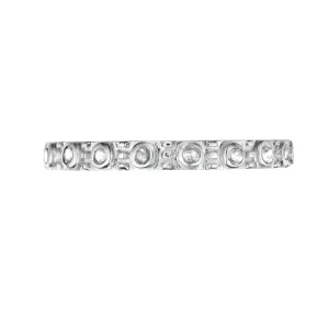 Polished Silver Eternity Stacking Birthstone Rings - April / White Topaz