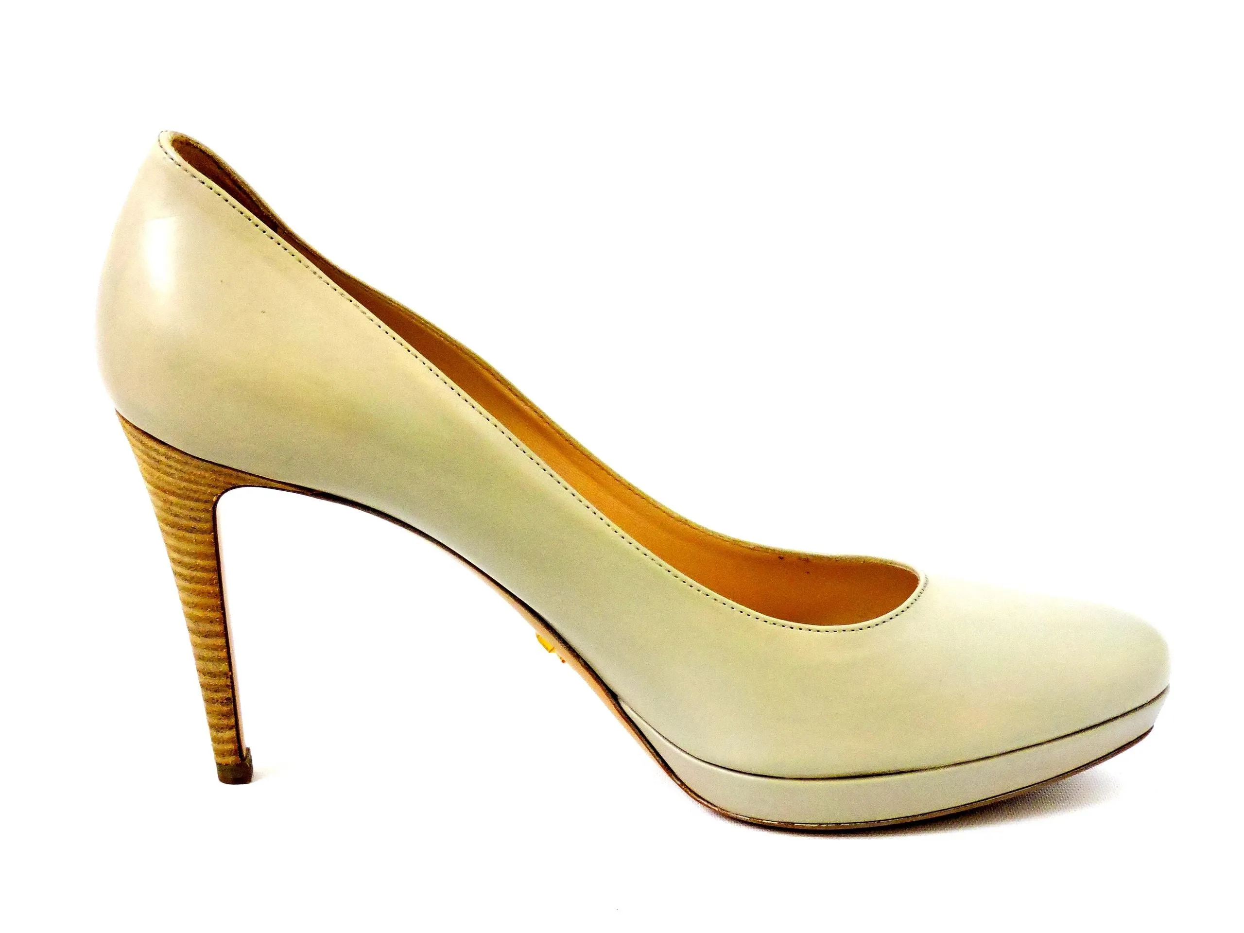 Prada Leather Platform Pump Size 41 It (11 Us)
