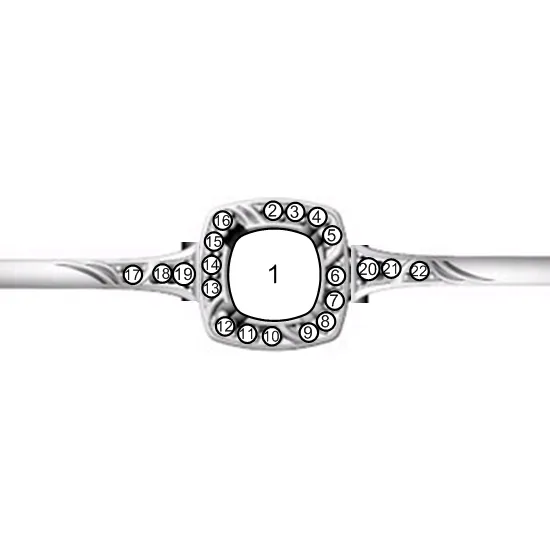 Princess Cut Halo Style Semi-Mount