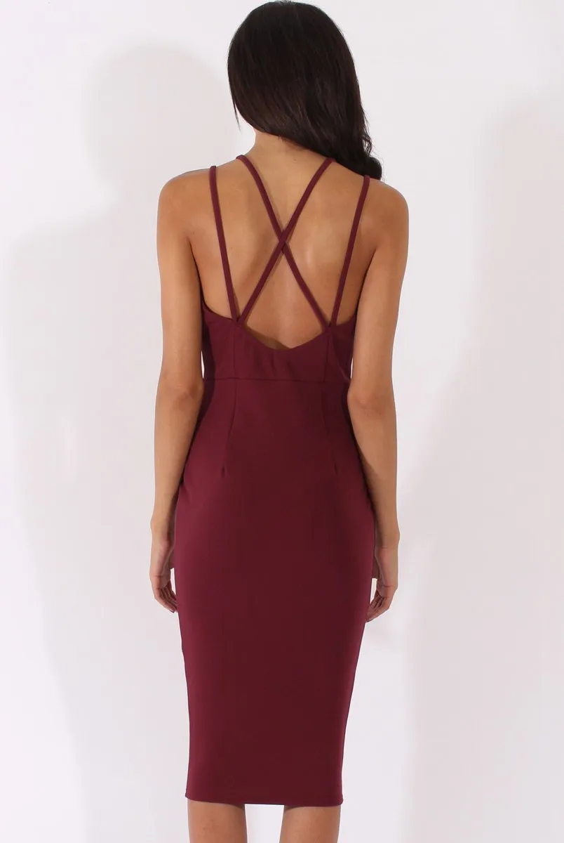 Purple Cut Out Strappy Midi Dress - Lotus