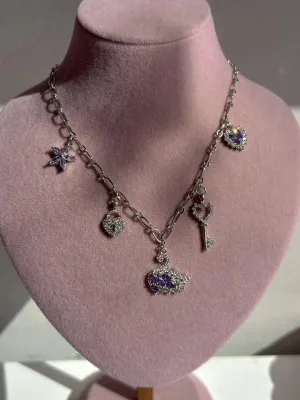 Purple Swan Charm Necklace