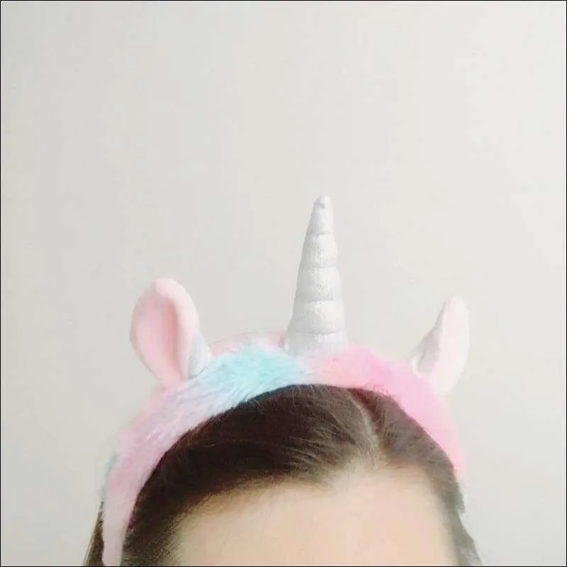 Rainbow Unicorn Slippers,Cozy Blinders,Fluffy Drawstring Bags,Plush Head Bands