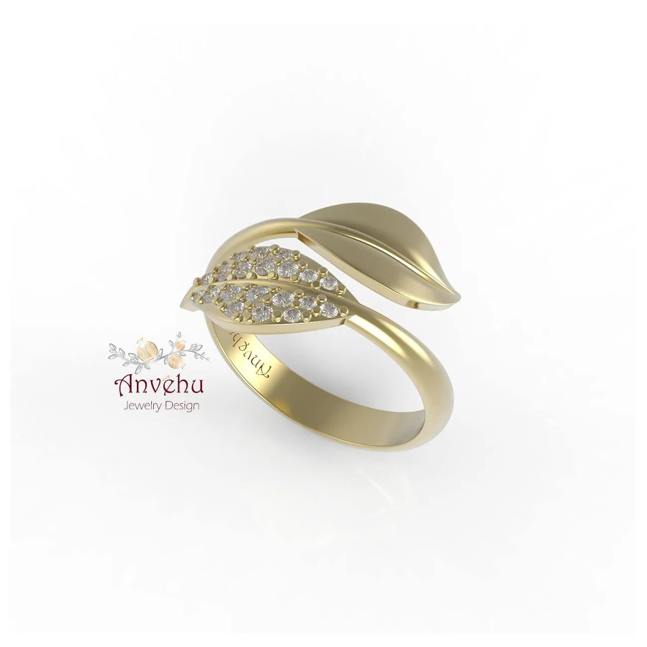 Rebecca - 2 Leaves Diamond Ring