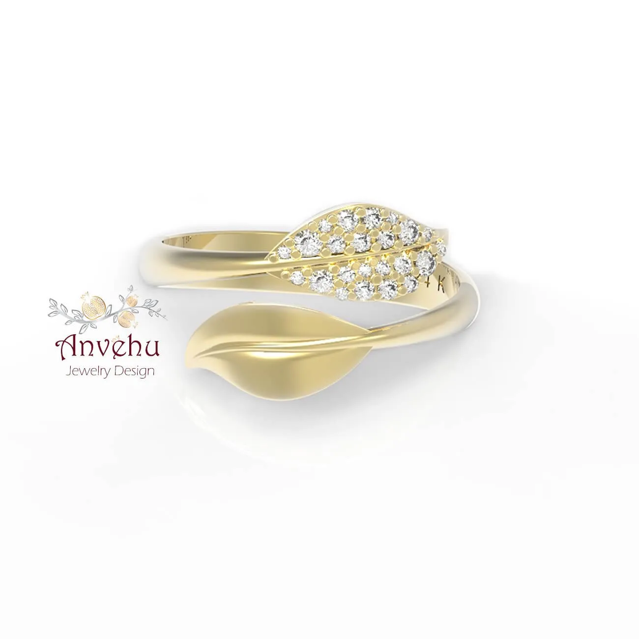 Rebecca - 2 Leaves Diamond Ring