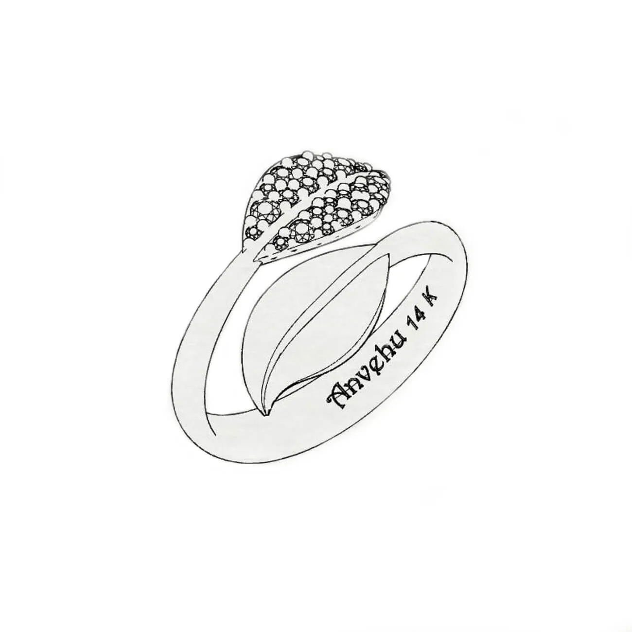Rebecca - 2 Leaves Diamond Ring