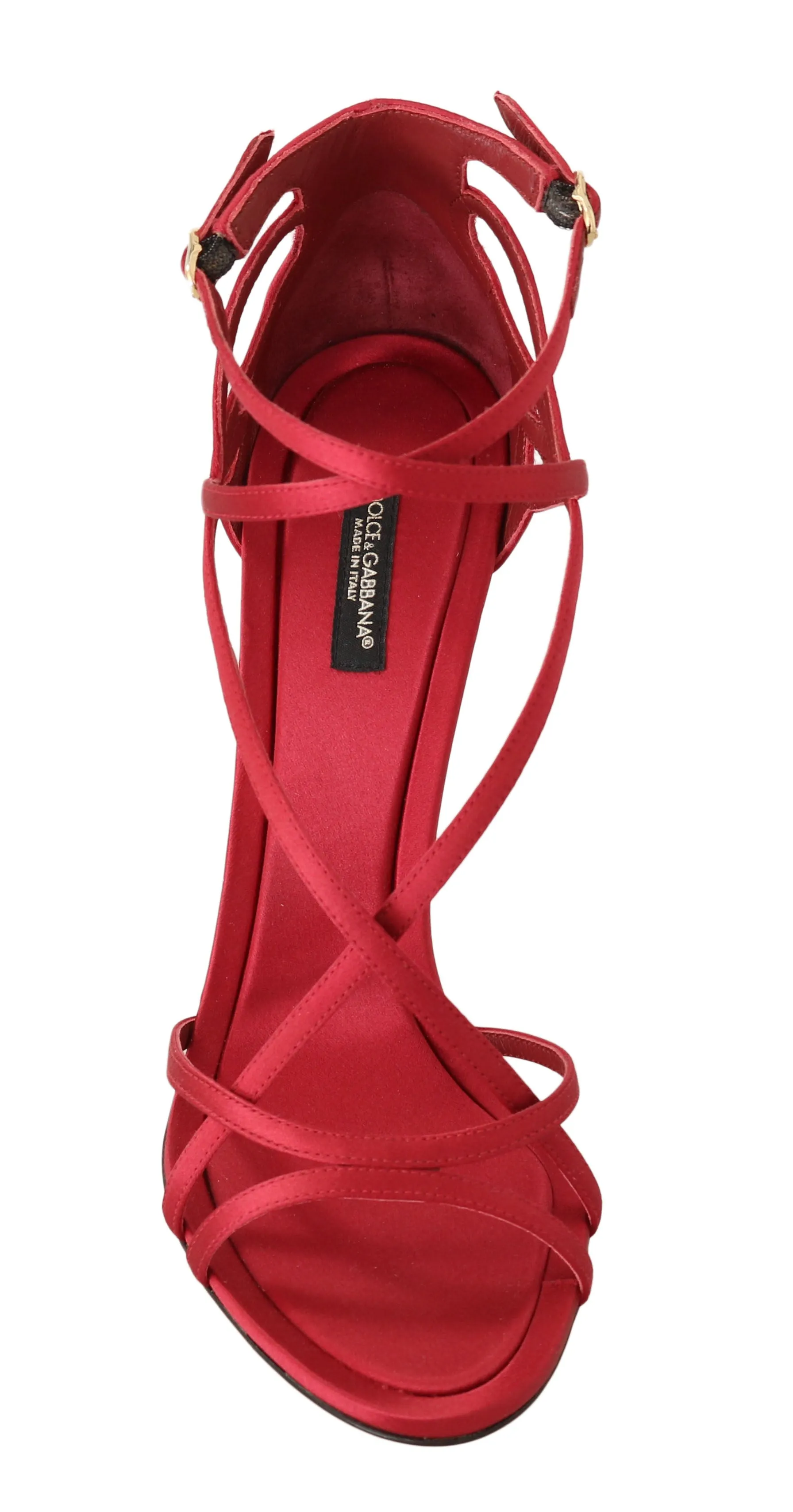 Red Silk Stiletto Heels Sandals