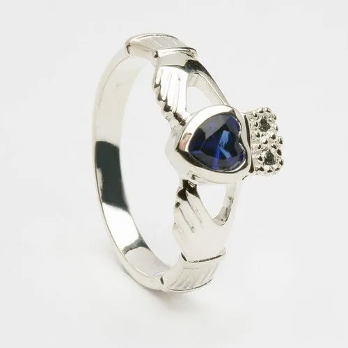 Retired SEPTEMBER Birthstone Silver Claddagh Ring LS-BSR-9