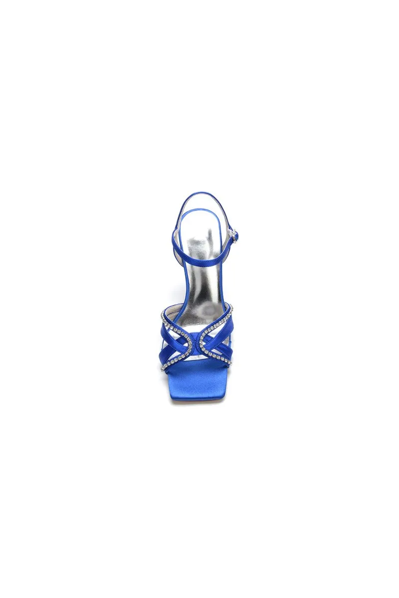 Rhinestone Open Toe Stiletto Heels