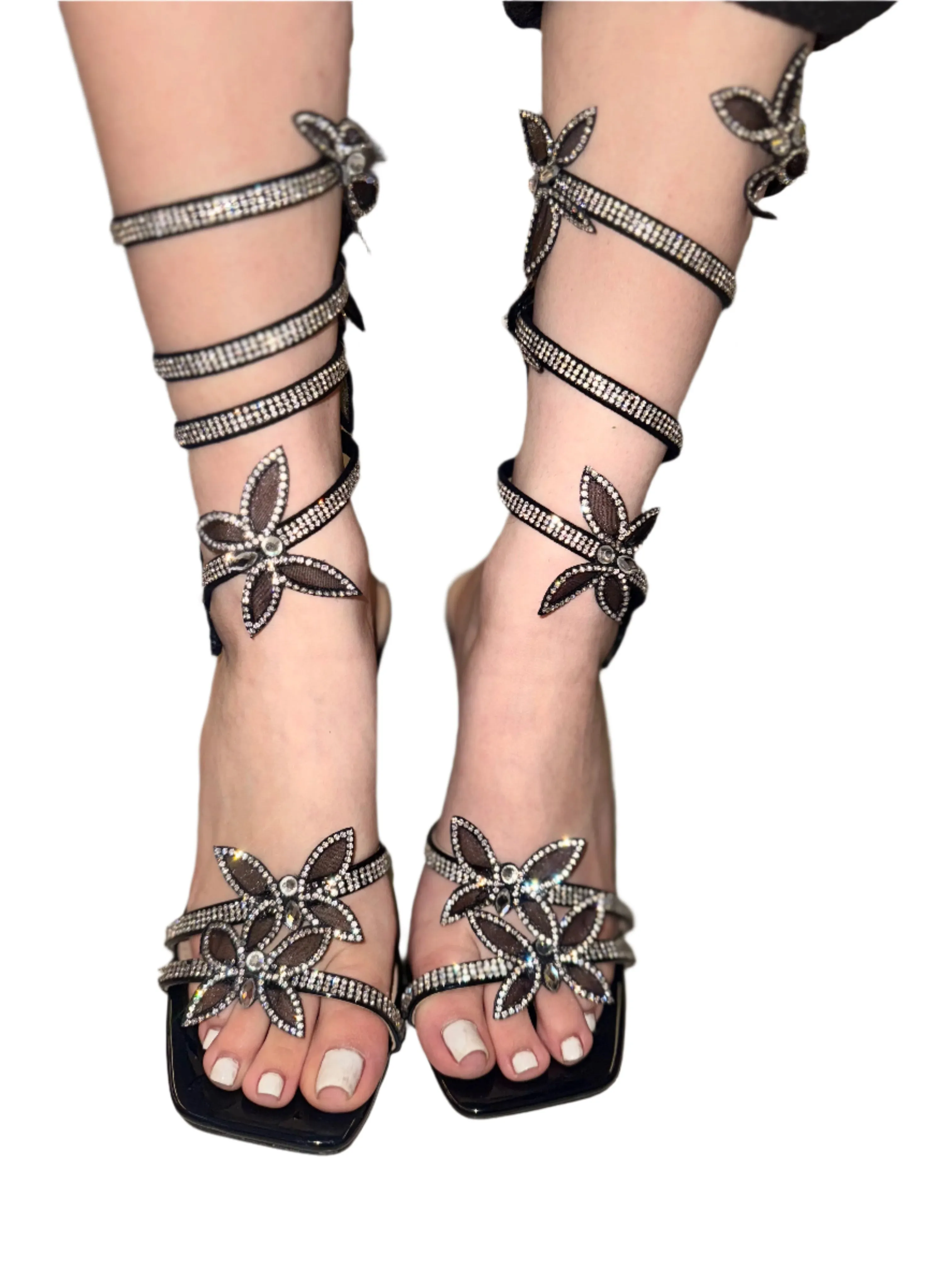 RHINESTONE TIE UP BUTTERFLY STILETTO NARALA-41A