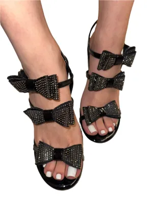 RHINESTONED BOW KITTEN HEEL STILETTO YURELI-11
