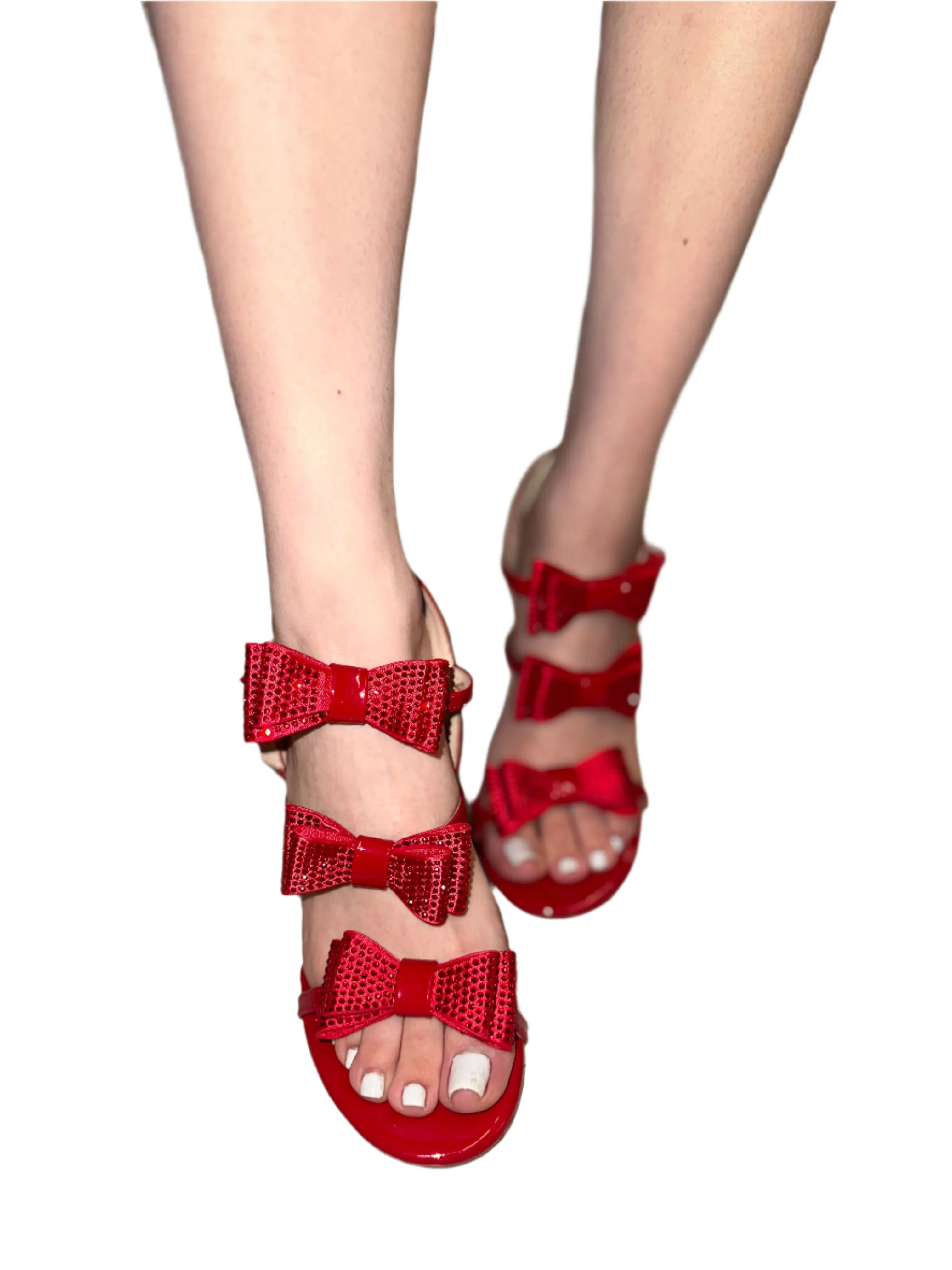 RHINESTONED BOW KITTEN HEEL STILETTO YURELI-11