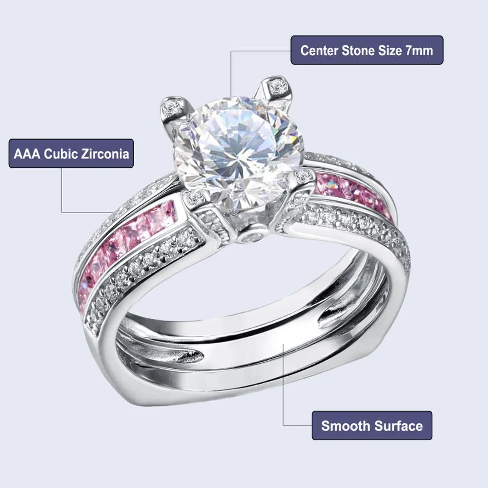 Rhodium Plated Pink