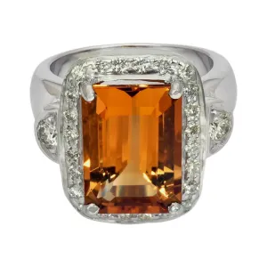 Ring- Citrine and Diamond  (244IS)