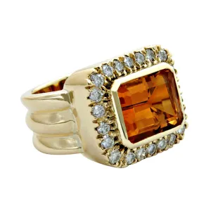 Ring-Citrine and Diamond