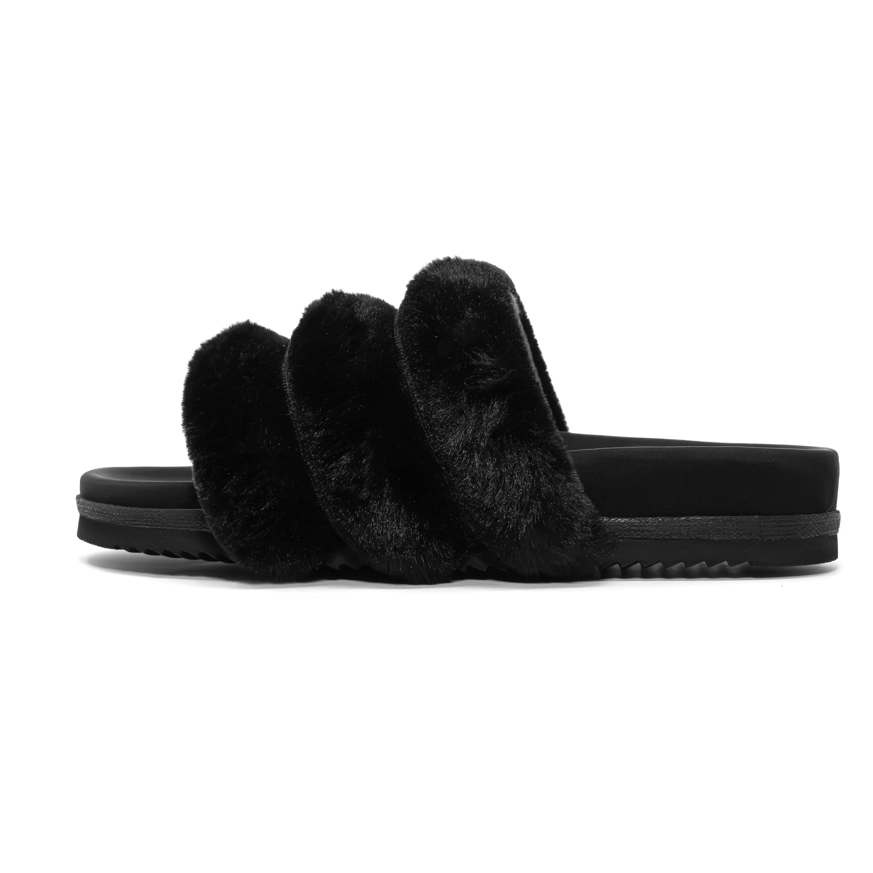 ROAM BUNNY SLIDER BLACK FAUX FUR