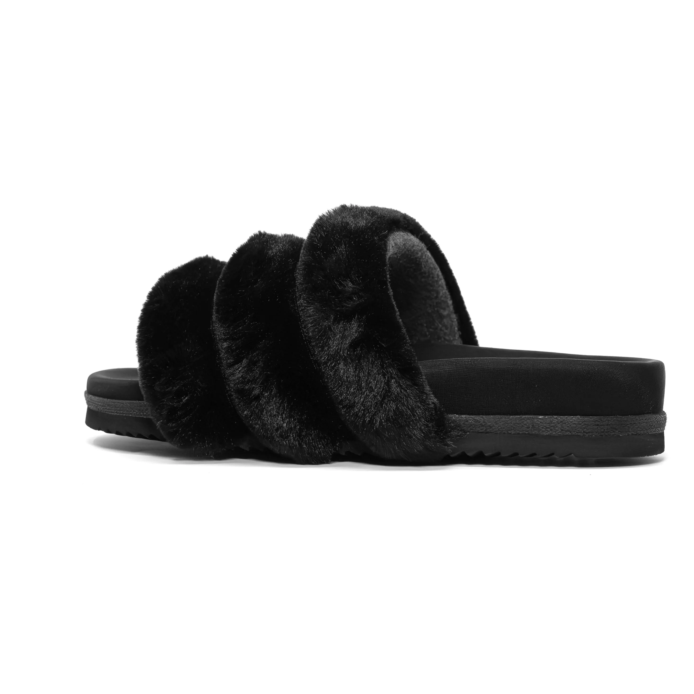 ROAM BUNNY SLIDER BLACK FAUX FUR