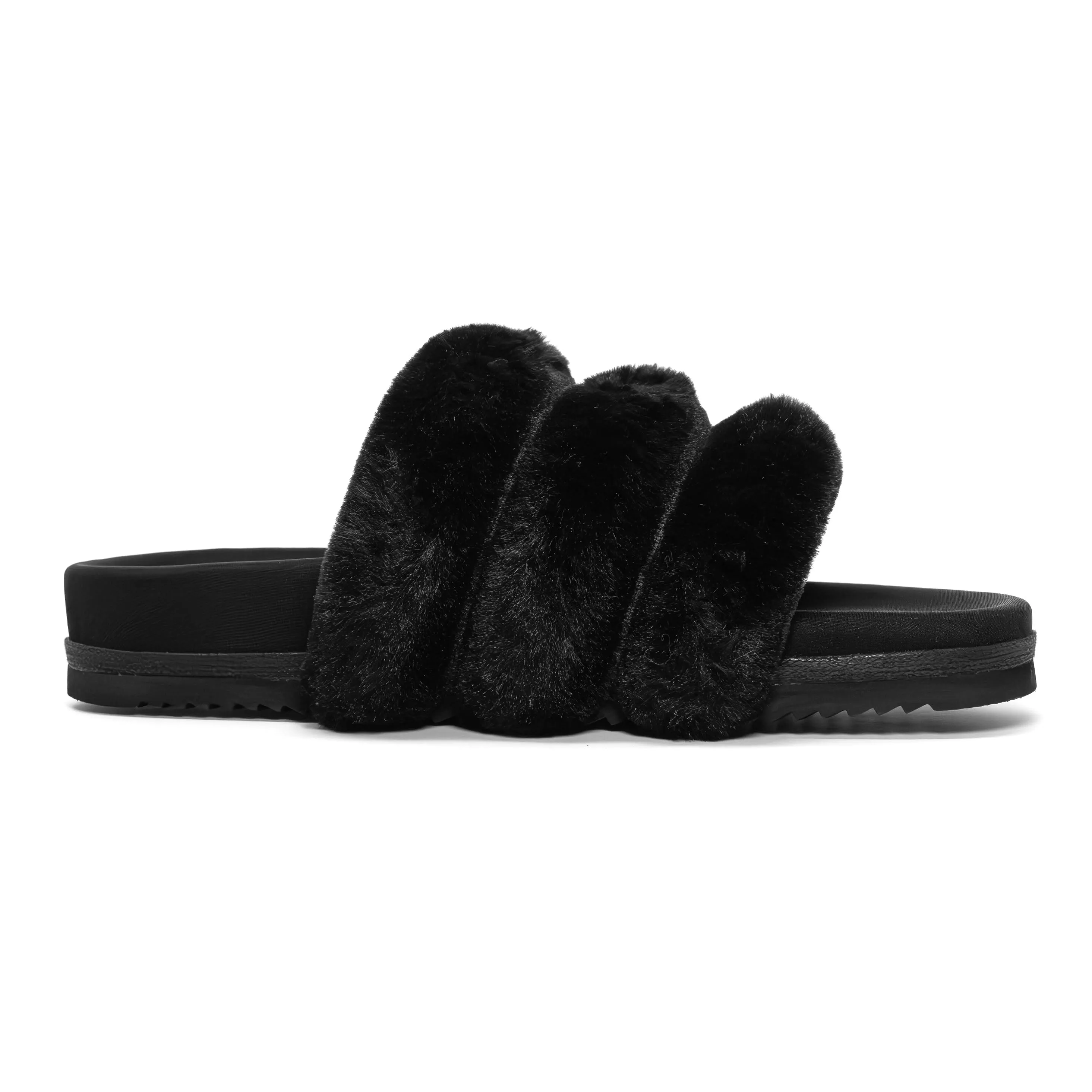 ROAM BUNNY SLIDER BLACK FAUX FUR