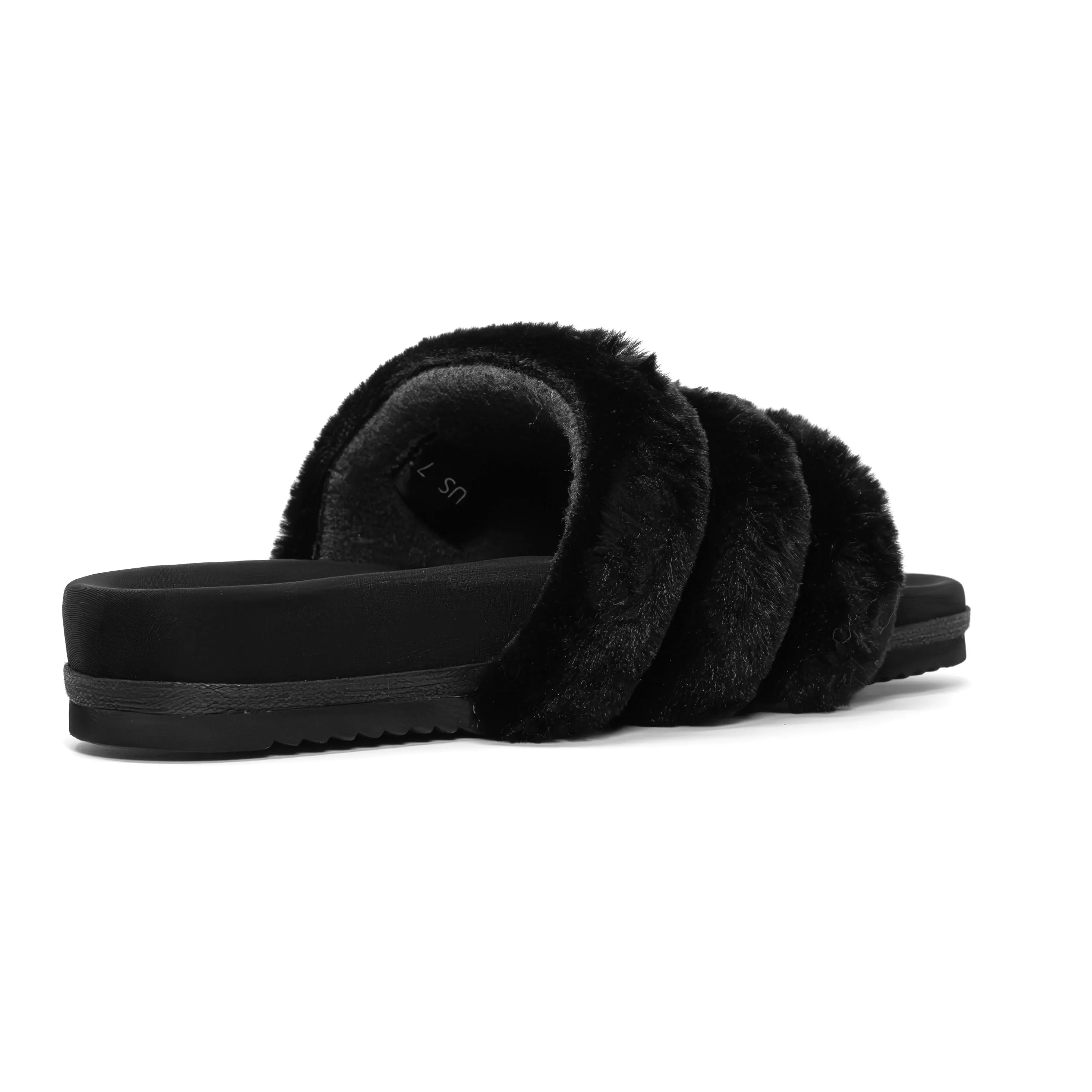 ROAM BUNNY SLIDER BLACK FAUX FUR