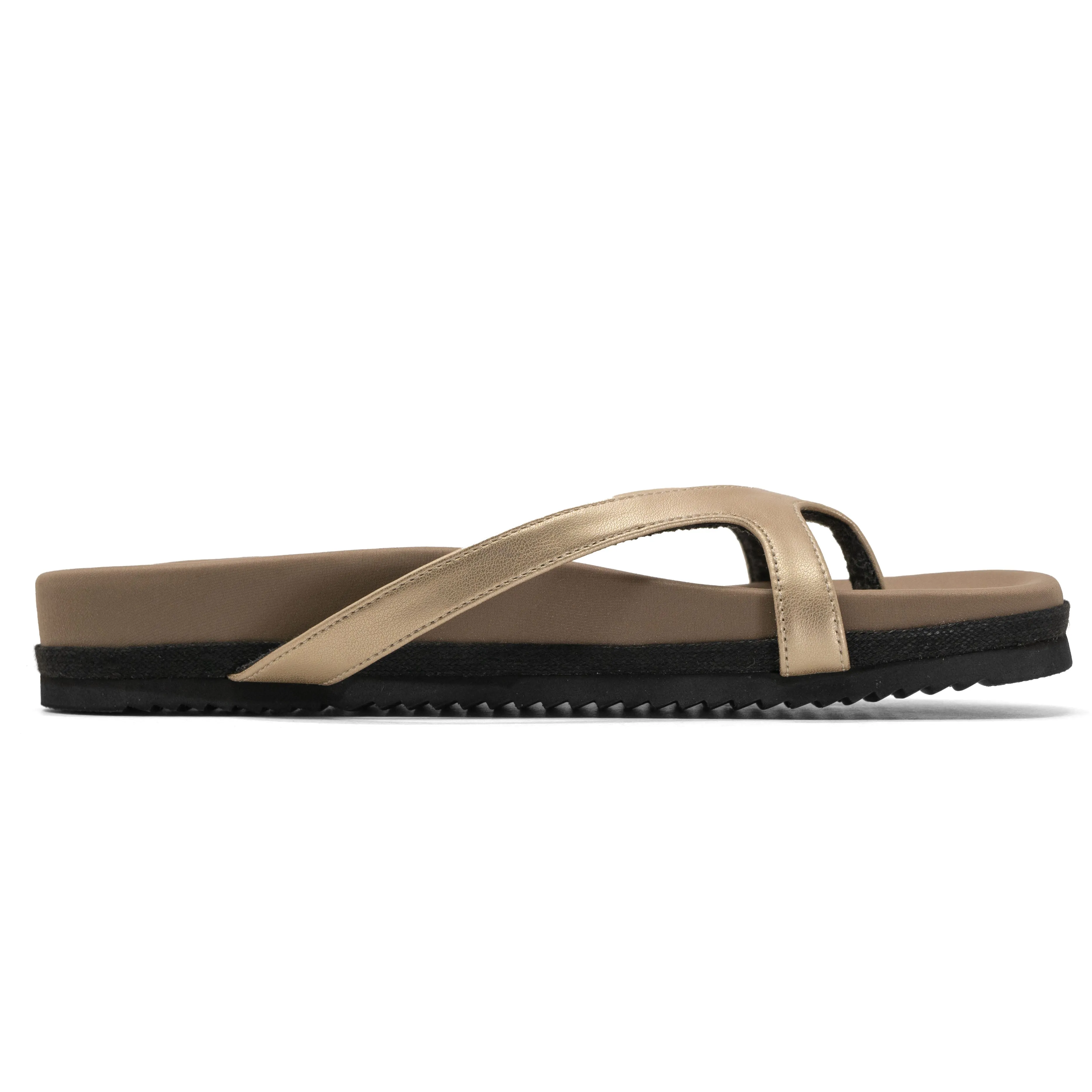 ROAM DEMI THONG GOLD VEGAN LEATHER