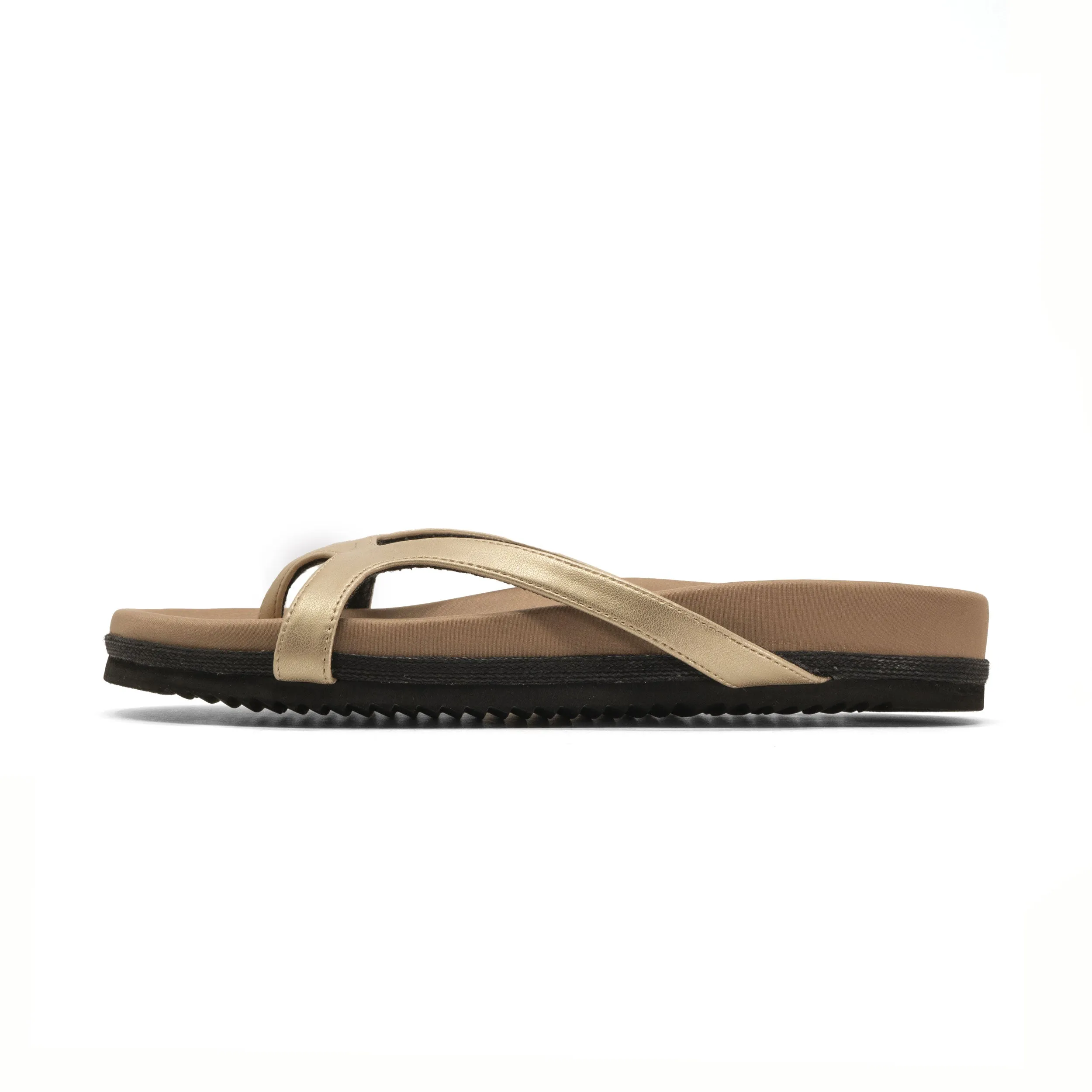 ROAM DEMI THONG GOLD VEGAN LEATHER