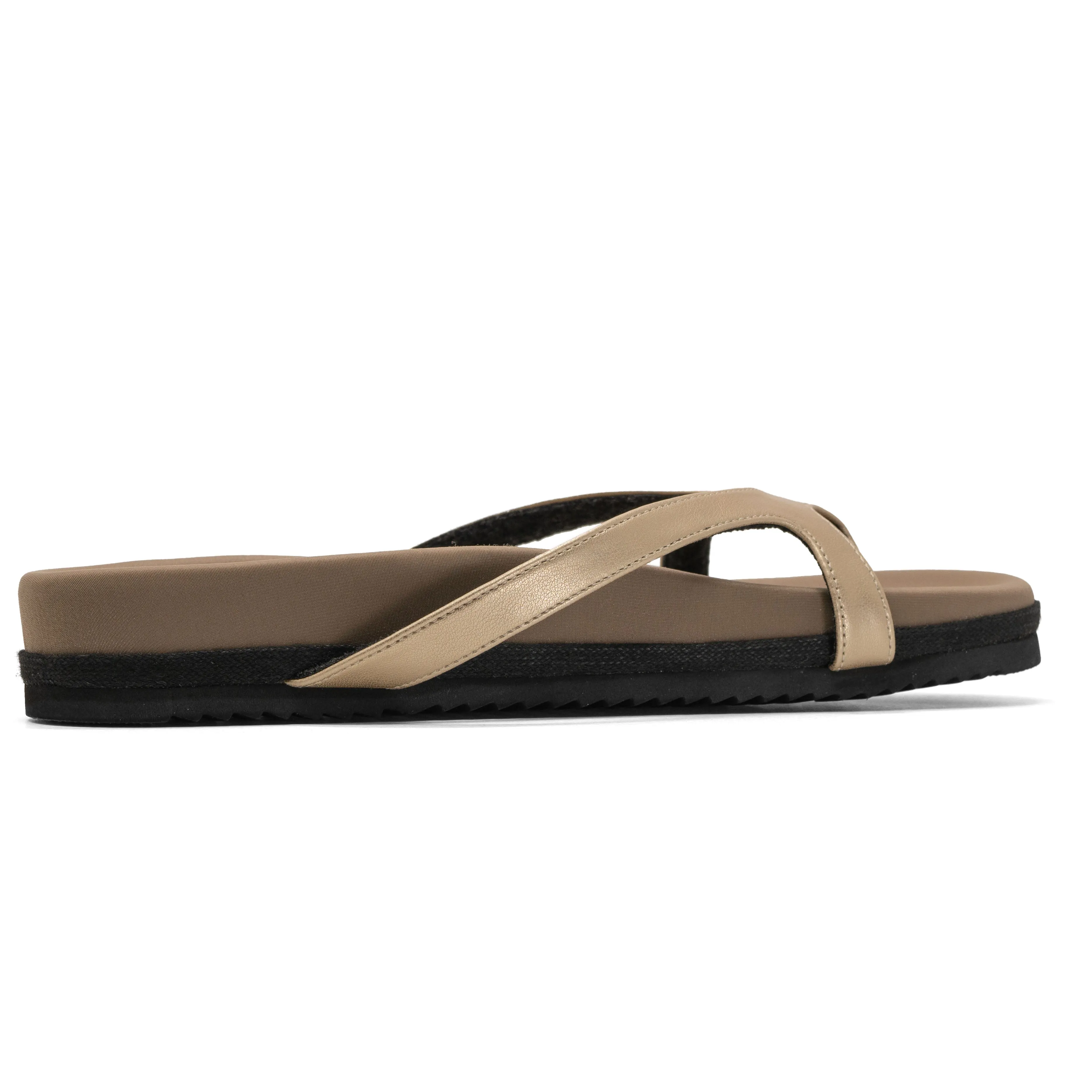 ROAM DEMI THONG GOLD VEGAN LEATHER