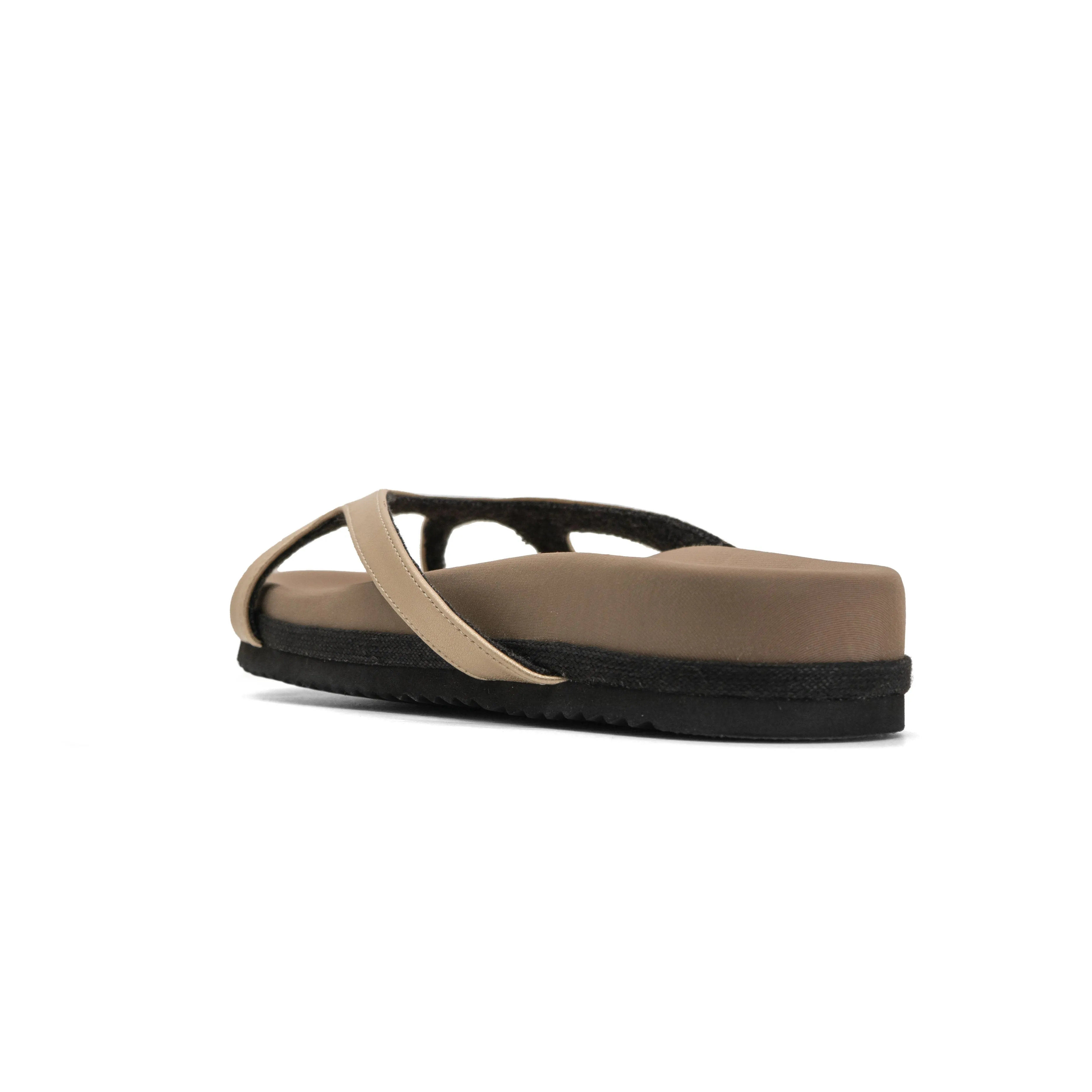 ROAM DEMI THONG GOLD VEGAN LEATHER