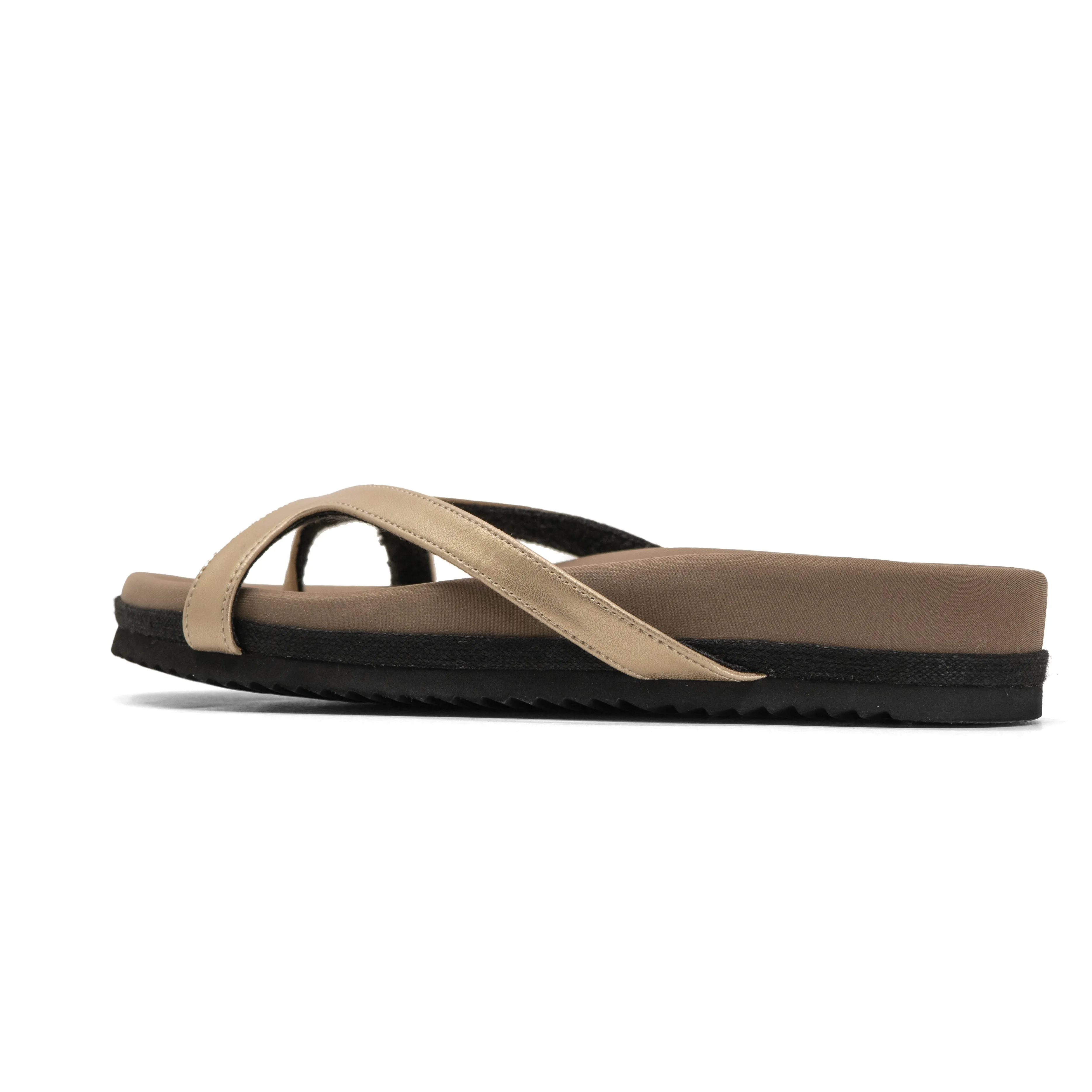 ROAM DEMI THONG GOLD VEGAN LEATHER