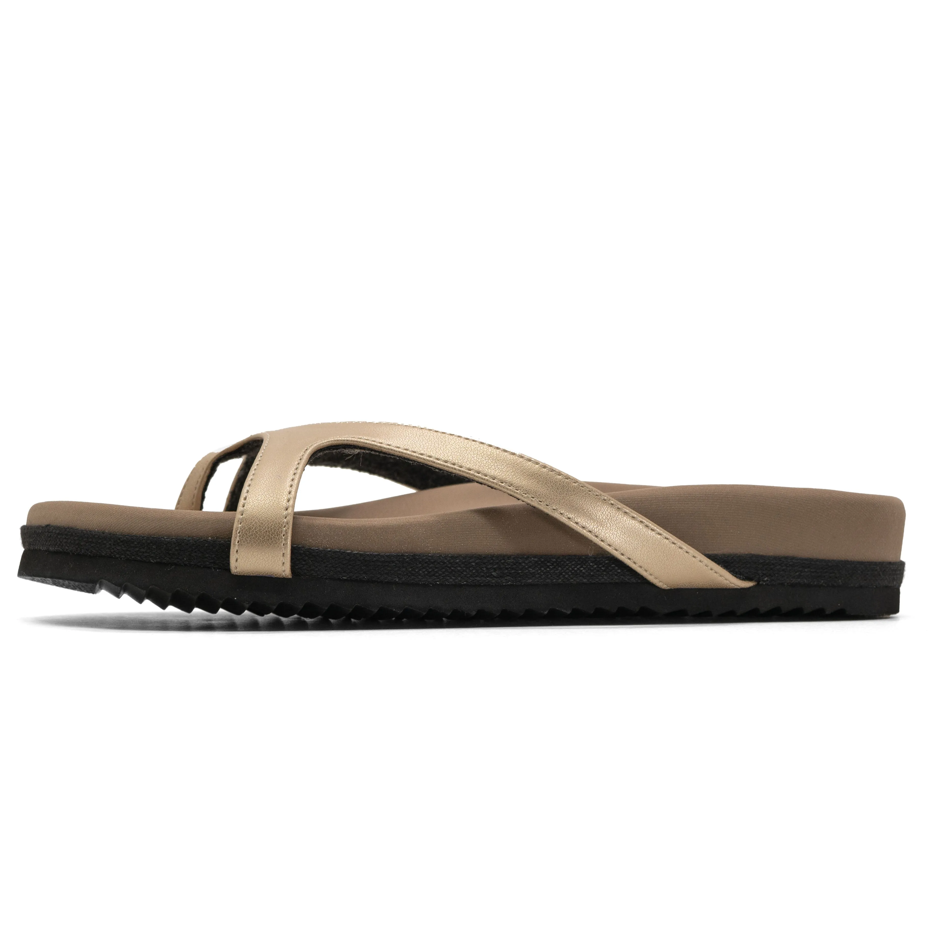 ROAM DEMI THONG GOLD VEGAN LEATHER