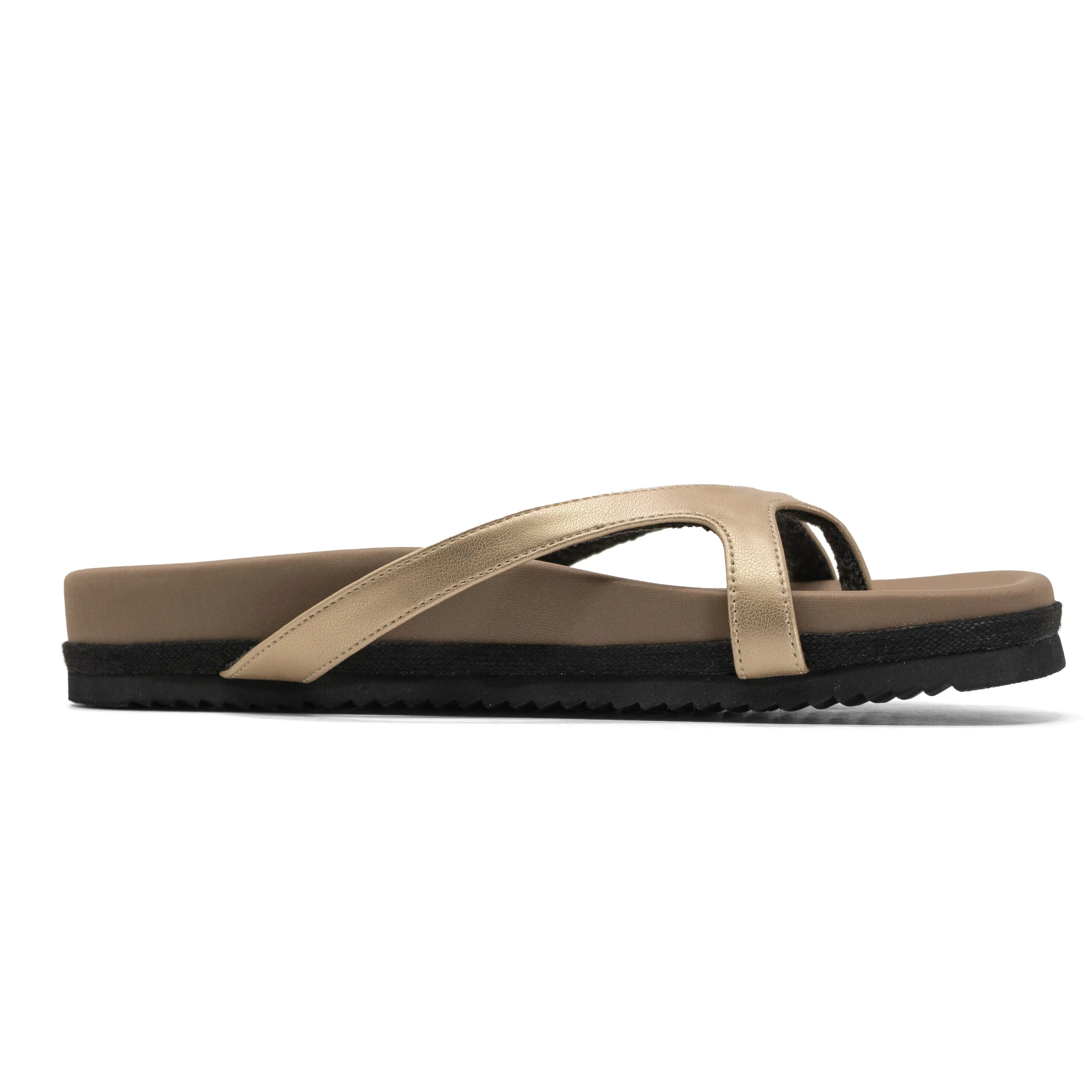 ROAM DEMI THONG GOLD VEGAN LEATHER