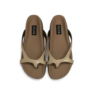 ROAM DEMI THONG GOLD VEGAN LEATHER