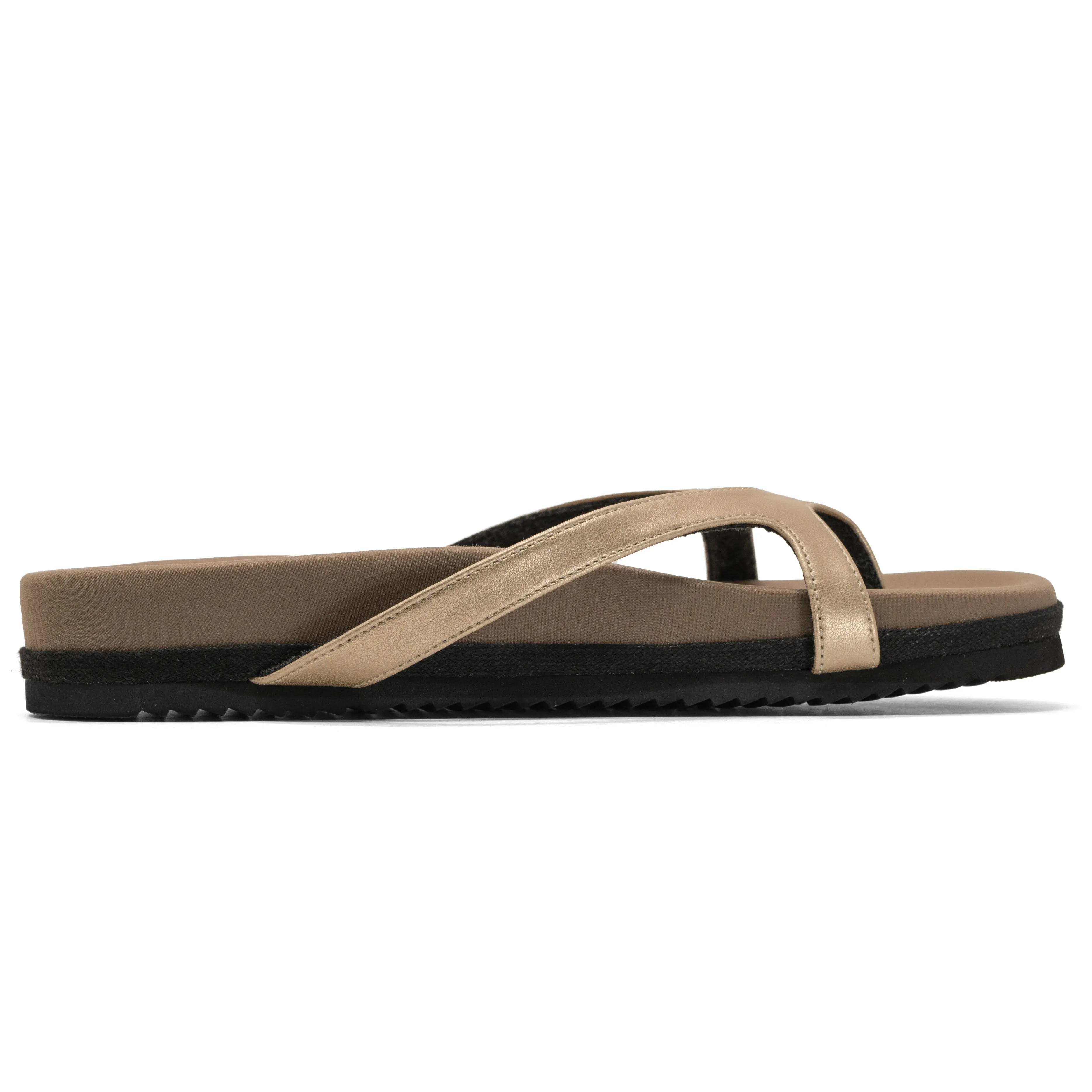 ROAM DEMI THONG GOLD VEGAN LEATHER